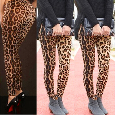 

Tailored Womens Leopard Print Elegant Skinny Pencil Elastic Waist Stretchy Pants Trousers