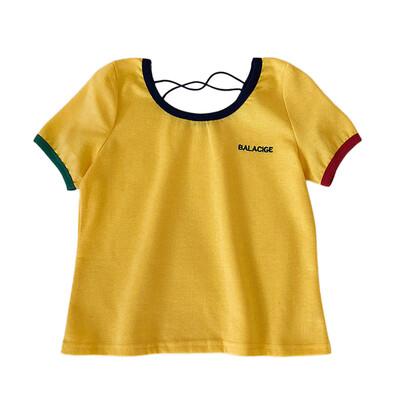 

t shirt women Fashion Summer Concise Casual All-match Letter Printed Short Sleeve Slim Fit T-shirts