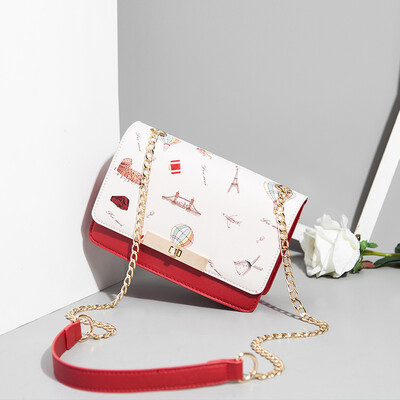 

Ins Super Fire Girl 2019 Fashion Foreign Style Joker Single Shoulder Messenger Bag chic Chain Small Square Bag