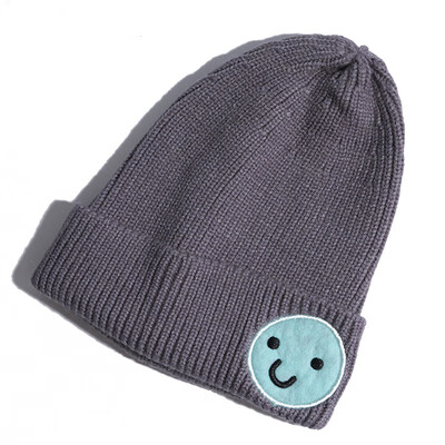 

Hat Lady Korean Outdoor Knitted Cap Autumn&Winter New Kind of Smiling Face Lovely Wool Cap Korean Ear Protector Head Cap Male