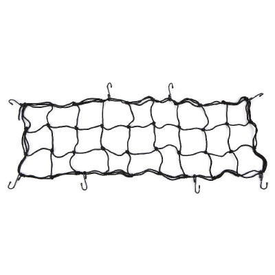 

Cargo Net Motorcycle Helmet Mesh Bungee Cord with 6 Hooks Adjustable Black