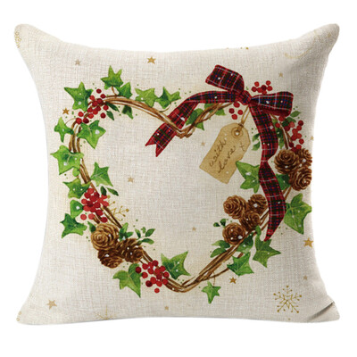 

Tailored Christmas Linen Square Throw Flax Pillow Case Decorative Cushion Pillow Cover A