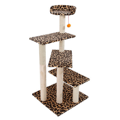 

51" Cat Climb Tree Sisal Furniture Scratch Post Pet Play House Home Toy Tower