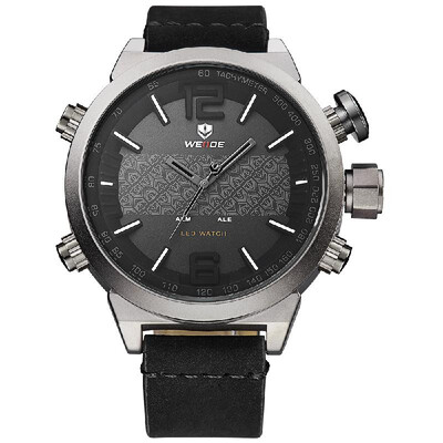

WEIDE WH6101 Dual Display Two Movement Quartz Digtal Men Watch Military Army Watch 3ATM Waterproof LED Backlight Dual Time Zone We