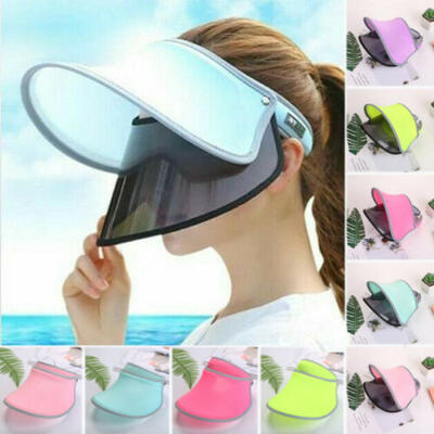 

Sun Wide Brims Visors Women Summer UV Protection Beach Hats Female Packable Caps