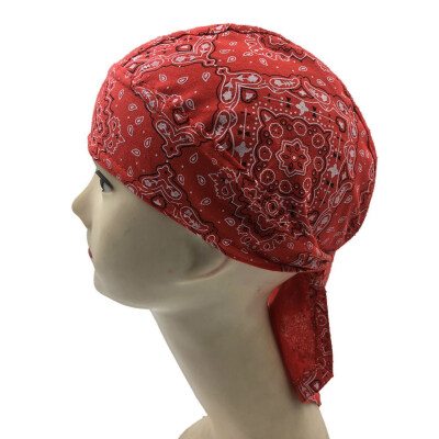

1Pc Cotton Paisley Skull Cap Motorcycle Biker Durag Head Wrap For Unisex Women Men