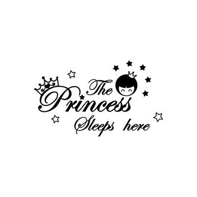 

〖Follure〗The Princess Sleeps Here Wall Decals Childrens Room Home Decoration Art