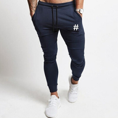 

SUNSIOM Mens Gym Slim Fit Trousers Tracksuit Bottoms Skinny Joggers Sweat Track Pants