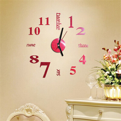 

Gobestart 3D DIY Roman Numbers Acrylic Mirror Wall Sticker Clock Home Decor Mural Decals