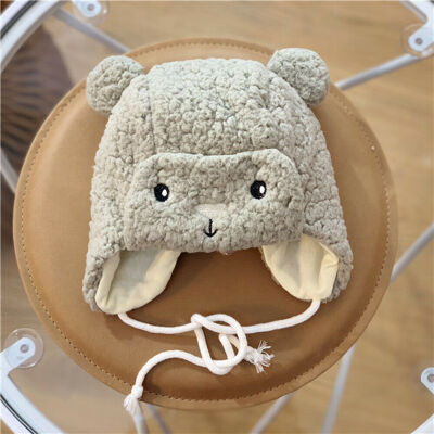 

Newborn Kid Baby Boy Girl Warm Earmuffs Hat Wool Girl Boy Hemming Winter Ski Cap