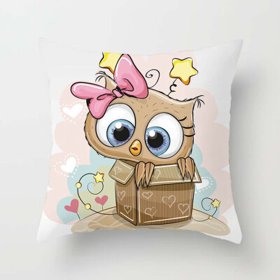 

Cartoon Animal Owl Cushion Covers Sofa Bed Throw Pillow Case Children Home Decor