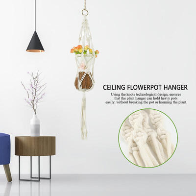 

Greensen Ceiling Plant Hanger Hanging Flowerpot Rope Plants Bakset Holder for Room Wall Art Decor