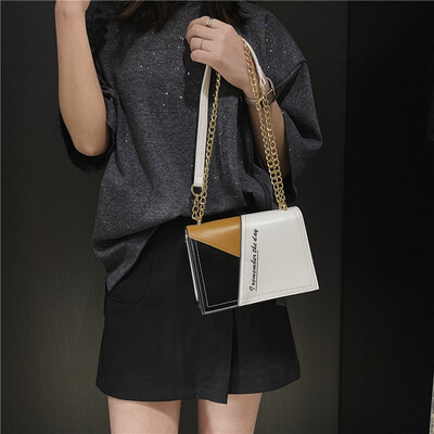 

Qiao Bani 2019 new European&American style fashion contrast color chain bag shoulder diagonal tide handbags factory direct sales