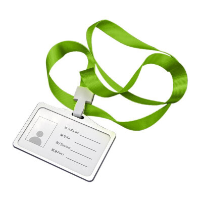 

Horizontal Transverse Aluminum Alloy ID Name Card Case Business Work Card Badge Holder with Lanyard