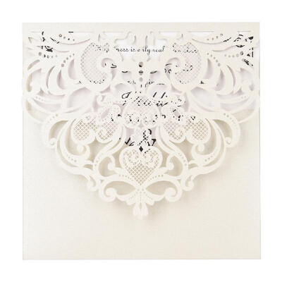 

20Pcs Pearl Paper Laser Cut Wedding Invitation Cards Greeting Card Kits Event Party Supplies with Blank Inner Sheet