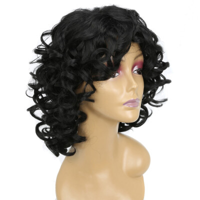 

〖Follure〗Women Fashion Lady Black Short Curls Hair Cosplay Party Wig