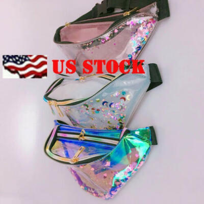 

Women Holographic Transparent Fanny Pack Laser Waist Bag Purse Accessory Gift