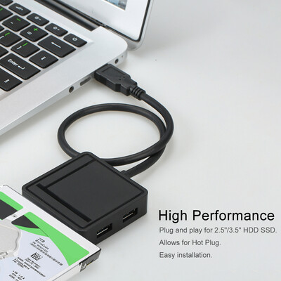 

3 in 1 USB30 to SATA III Adapter TFSD Card Reader Hub 2 Ports Converter for 2535 HDD Hard Drive
