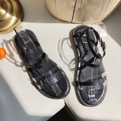

Sandals summer Korean version of the gentle wind open-toed flat ins overheated skirt shoe tide