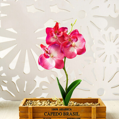 

Artificial Flower Phalaenopsis Floral Fake Potted Plant Bonsai Home Office Decor