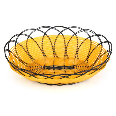 

Oval Shaped Simulation Rattan Weaving Basket Fruit Storage Box Snack Holder