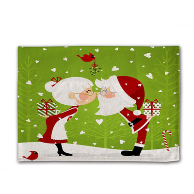 

Christmas Couple Digital Single - Sided Printed Linen Table Mat