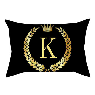 

〖Follure〗Pillow Cover Black&Gold Letter Pillowcase Sofa Cushion Cover Home Decor