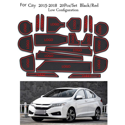 

20PCSSet Replacement for Honda City 2015-2018 Gate Slot Pad Non-slip Cup Mats Anti Slip Door Groove Mat