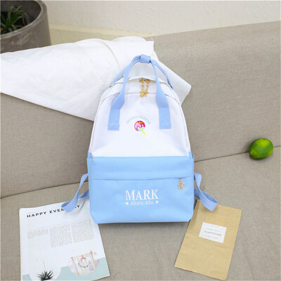 

Large Capacity Solid Color Waterproof Nylon Casual Backpack School Bag