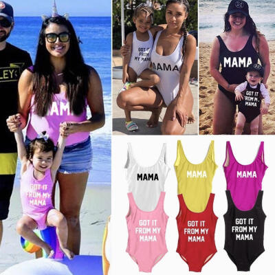 

2018 Fashion Family Matching Women Kid Baby Girls Bikini Bathing Suit Swimwear Swimsuit