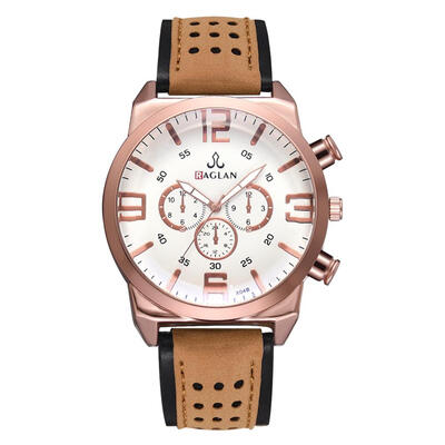 

Men Sports Casual Quartz Watches PU Leather Strap Digital Round Dial Watch