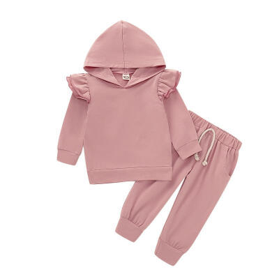 

Adorable Newborn Baby Girl Clothing Set Ruffles Hoodie TopsPants Outfits Autumn Costume 0-3Y