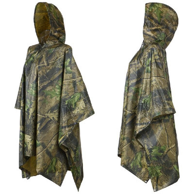 

3-in-1 Waterproof Hooded Raincoat Hiking Cycling Rain Poncho Cape Coat Sun Shelter Outdoor Camping Tent Ground Sheet Mat
