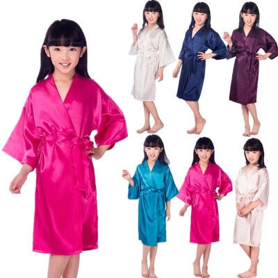 

Kids Girl Boy Children Kimono Dressing Gown Bath Robe Homewear Sleepwear Pajamas