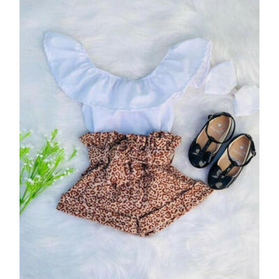 

UK Toddler Kids Baby Girls Clothes Sleeveless Tops Leopard Pants Shorts Outfits