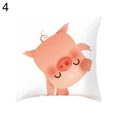 

Cartoon Pig Square Throw Pillow Protector Case Cushion Cover Car Sofa Bed Decor