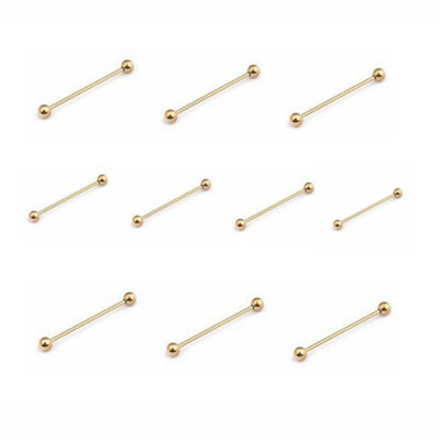 

Anti Allergy Stainless Steel Colour Straight Rod Tongue Pin Nose Nail 10 pieces