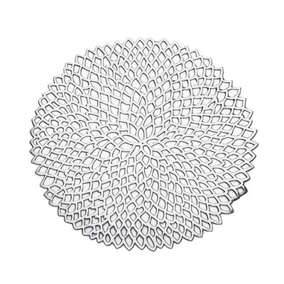 

Placemat For Dining Table PVC Plastic Hollow Insulation Round Baroque Mediterranean Coaster Pads Table Bowl Mats Home Decor 38cm