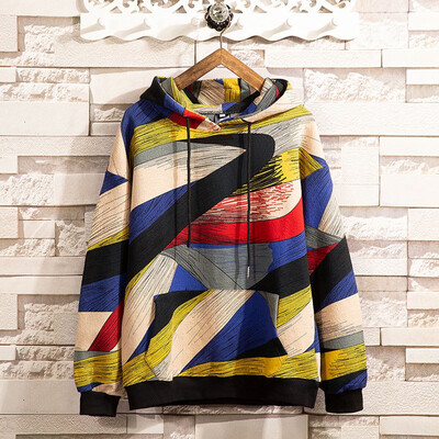 

Toponeto Mens Casual Fashion Patchwork Pullover Hoodie Loose Outwear Tops Blouse
