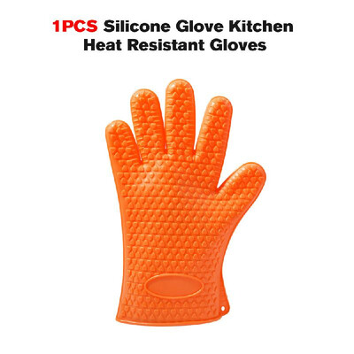 

1PCS Silicone Glove Kitchen Heat Resistant Gloves Barbecue Grilling Glove High Temperature Resistant Cooking Baking BBQ Oven Glove