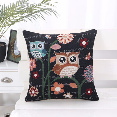 

bveteeOwl Cotton Cushion Covers Sofa Cushion Cases Cotton Linen Cushion Decorative Pillows Pillow Cover CoussinNo Inner