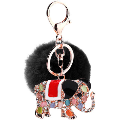 

Creative elephant keychain diamond colorful bag mobile phone pendant auspicious metal material customization