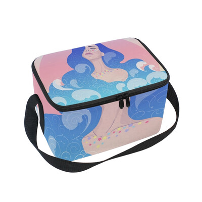 

ALAZA Insulated Lunch Box Goddess Of The Sea Lunch Bag for Men Women Portable Tote Bag Cooler Bag
