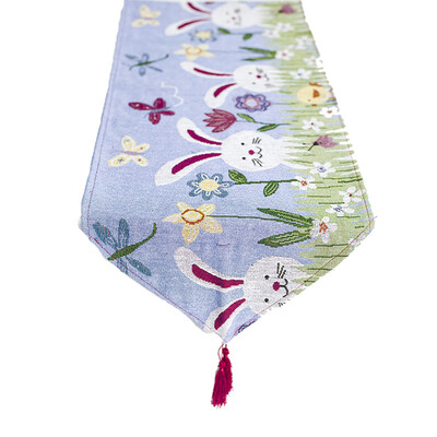 

Toponeto Creative Easter Printed Eggs Rabbit Table Flag Nordic Style Deco Table Flag