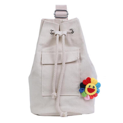 

Canvas Shoulder Bags Casual Women Rope Pocket Large Messenger Crossbody Bag