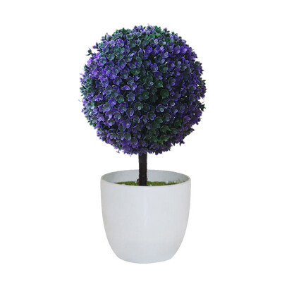 

Artificial Potted Ornament Topiary Ball Shape Bonsai Fake Plant Home Decoration