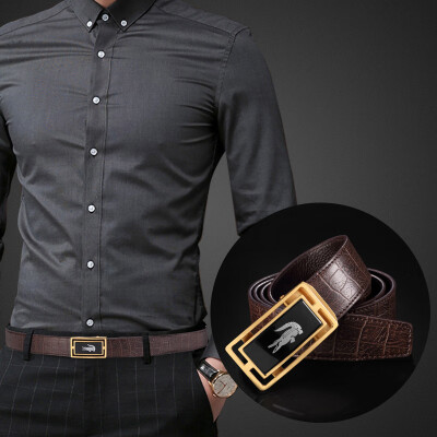 

Guangzhou high-end mens belt head layer cowhide leather automatic buckle business belt youth casual pants belt buckle