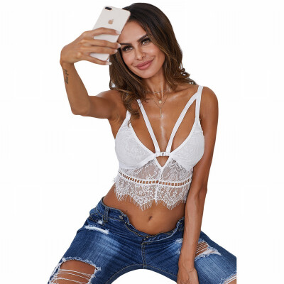 

Womens Underwear Lace Bikini V-neck Short Top