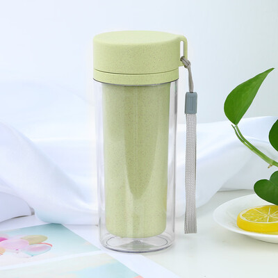 

Siaonvr 300ml Nature Wheat Straw Portable Water Bottle Drink Container Cup