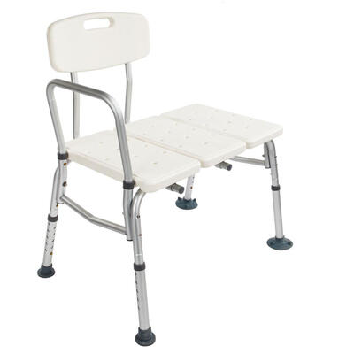 

Bath Chair Shower Chair Seat Bench with Arms&Backs10 Height Adjustable 3 Blow Molding Plates Aluminium Alloy